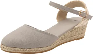 Womens Wedge Sandals Slip on Wedge Sandal Comfortable Wedge Shoes Womens Walking Sandals with Arch Support