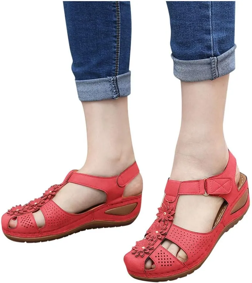 Womens with Arch Support Walking Sandals Orthopedic Recovery Slides Comfortable Adjustable Straps Thick Cushion Summer Beach Casual Outdoor Footwear