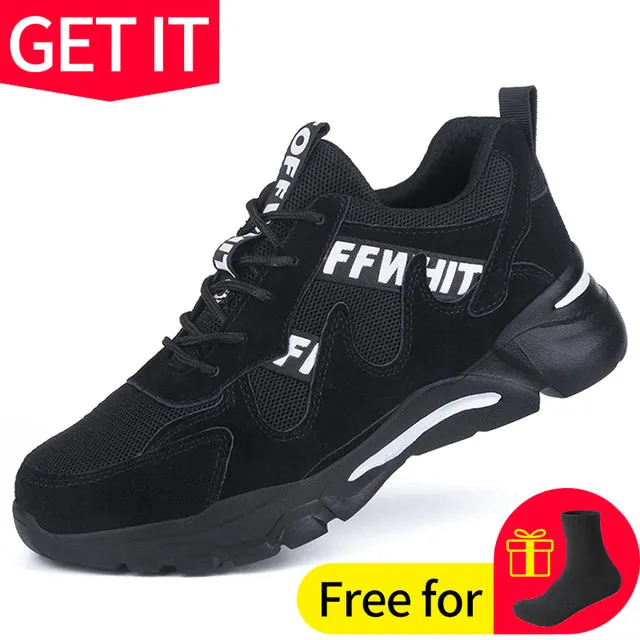 Work Safety Shoes Men Steel Toe Cap Puncture-Proof Anti-smash Women Boots Sport Warm Indestructible Wear Lightweight Flexibility