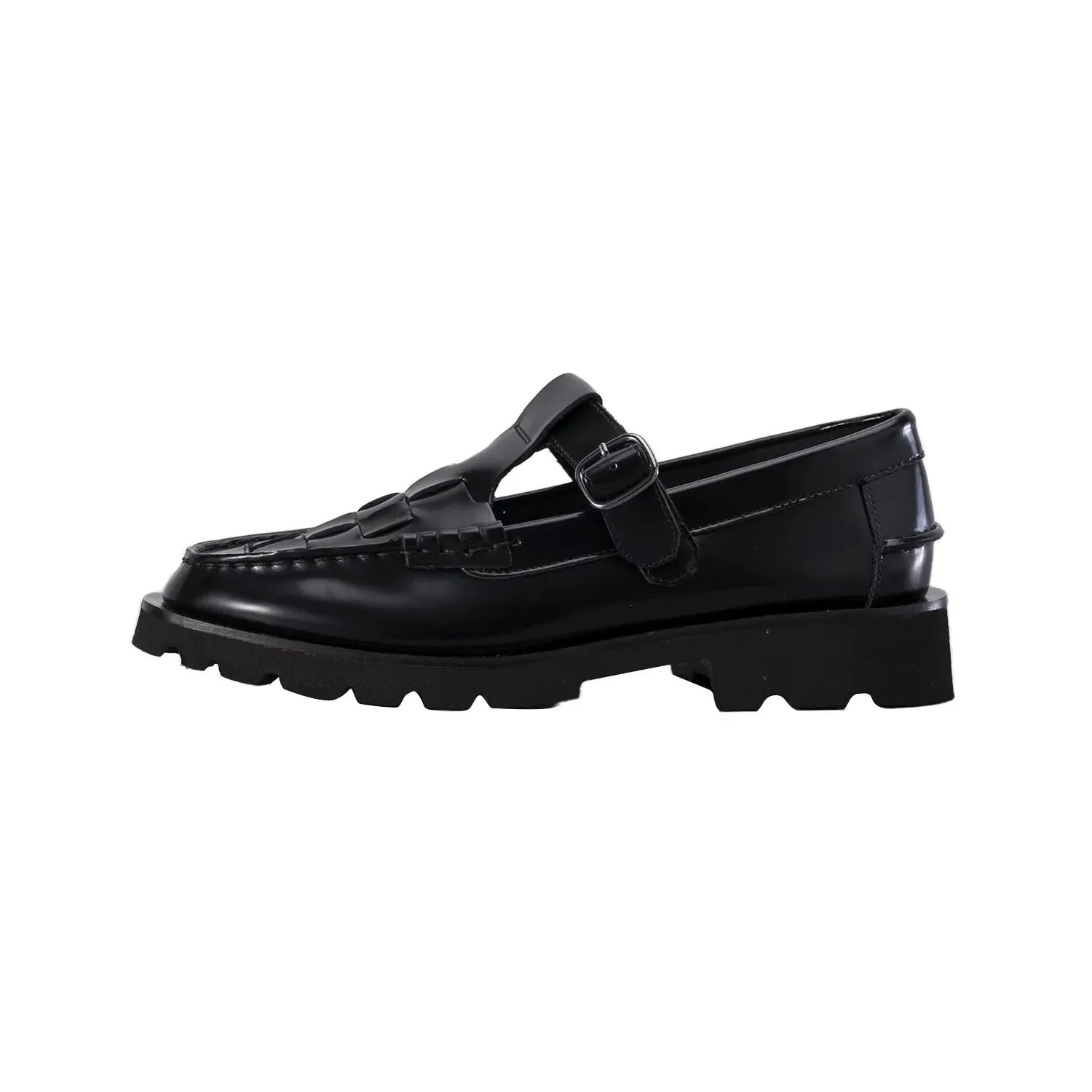 xakxx Vintage Leather Woven Mary Jane Shoes for Women Female Sneakers Ladies on Offer