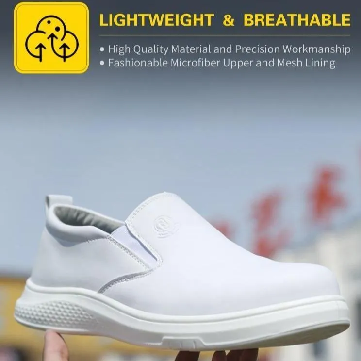 Yogi White Cushion Safety Steel Toe Shoes