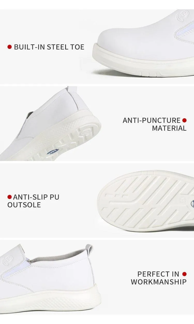 Yogi White Cushion Safety Steel Toe Shoes