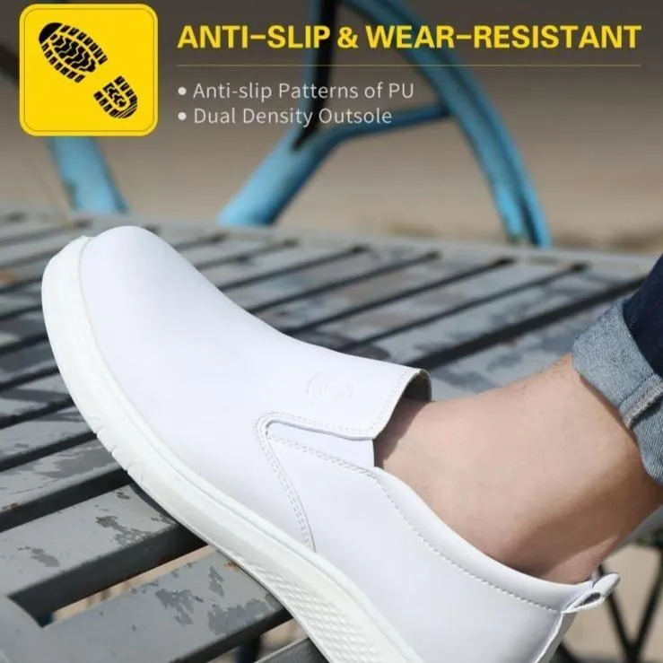 Yogi White Cushion Safety Steel Toe Shoes